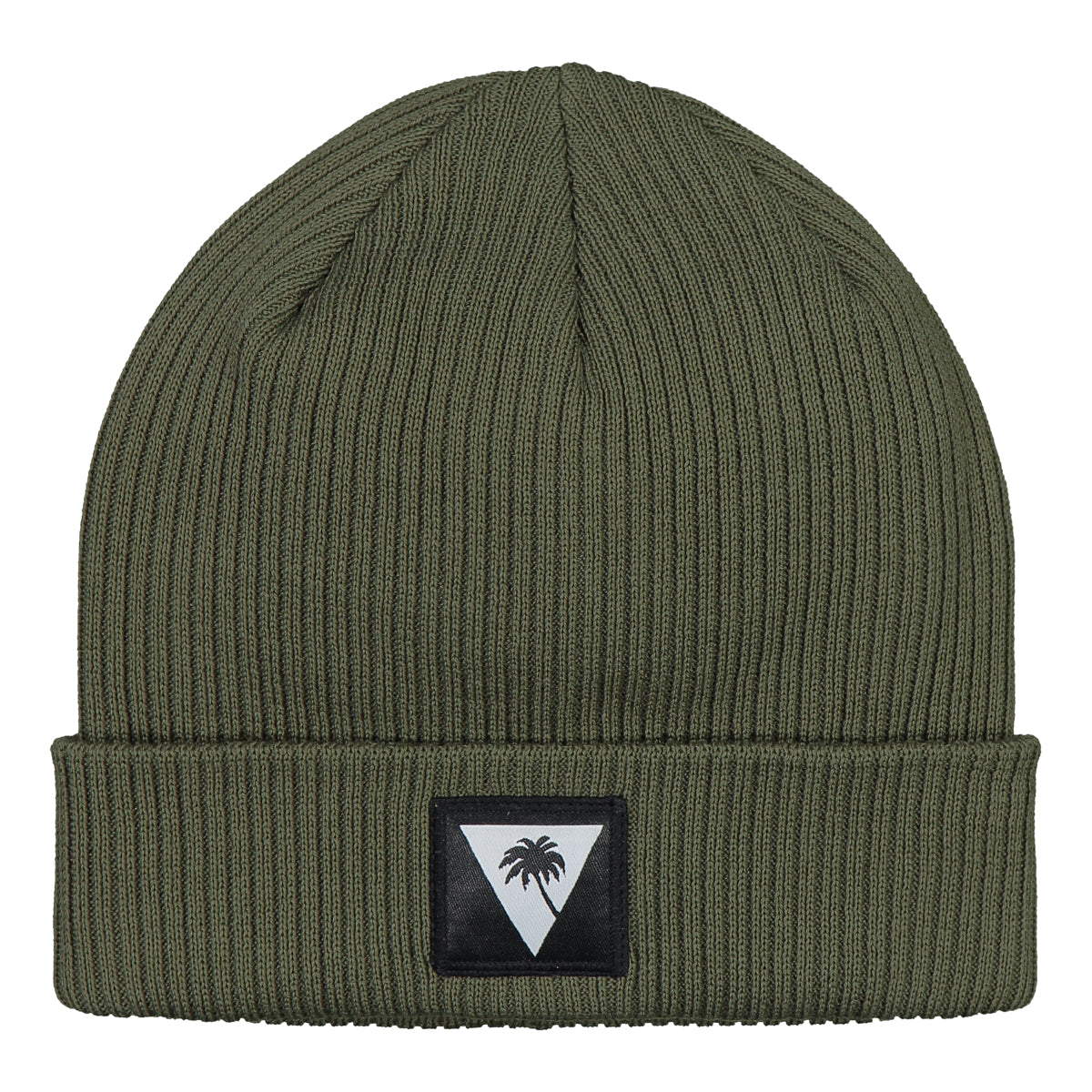 Hiraeth Records olive green beanie front